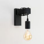 Eglo Applique Murale Townshend Bois Noir | Convient pour E27