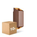 Voordeelpak 10x Nordlux Nico Wandlamp Aluminium Roestig Up & Down | Geschikt voor 2x GU10