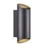 Nordlux Nico Wandlamp Aluminium Zwart Up & Down | IP54 - Geschikt voor 2x GU10
